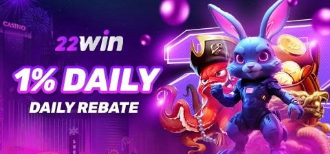 22WIN app download promotion showing mobile gameplay